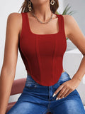 Square Neck Hanky Hem Tank Top