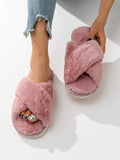 Criss Cross Fuzzy Bedroom Slippers