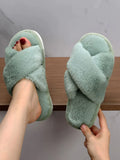 Fuzzy Criss Cross Bedroom Slippers