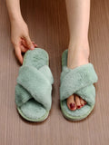 Fuzzy Criss Cross Bedroom Slippers - All About Eg