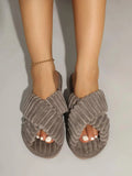 Criss Cross Corduroy Bedroom Slippers - All About Eg