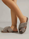 Criss Cross Corduroy Bedroom Slippers - All About Eg